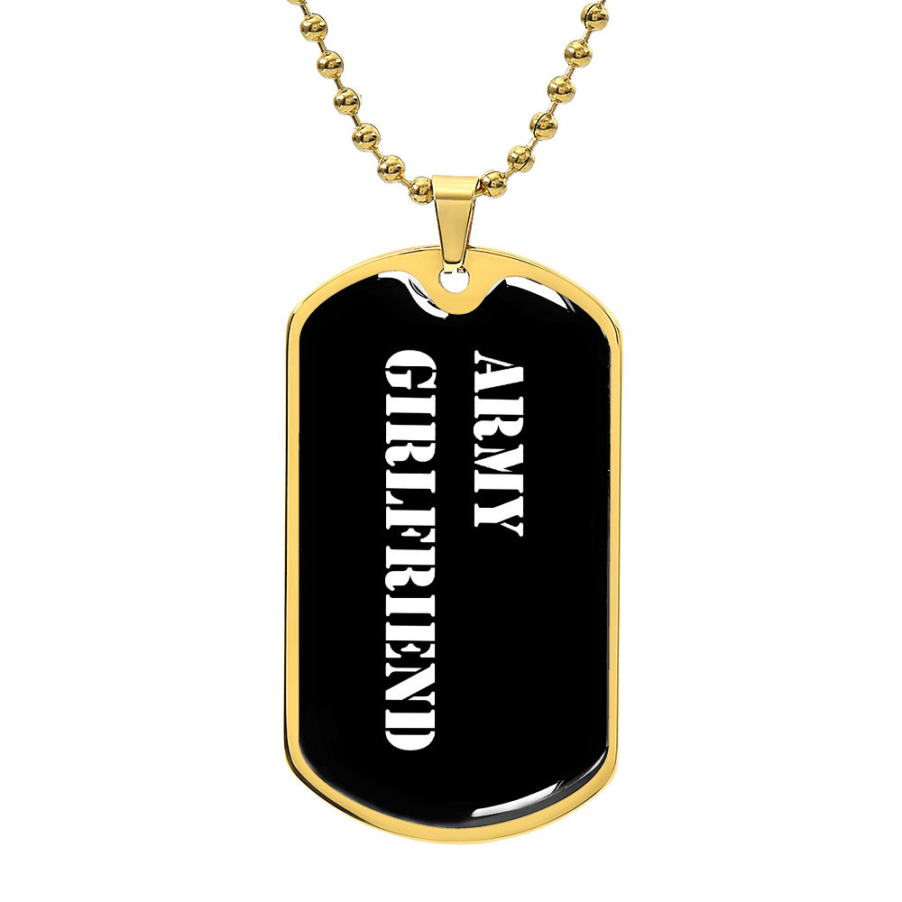 Army Girlfriend v3 - 18k Gold Finished Luxury Dog Tag Necklace