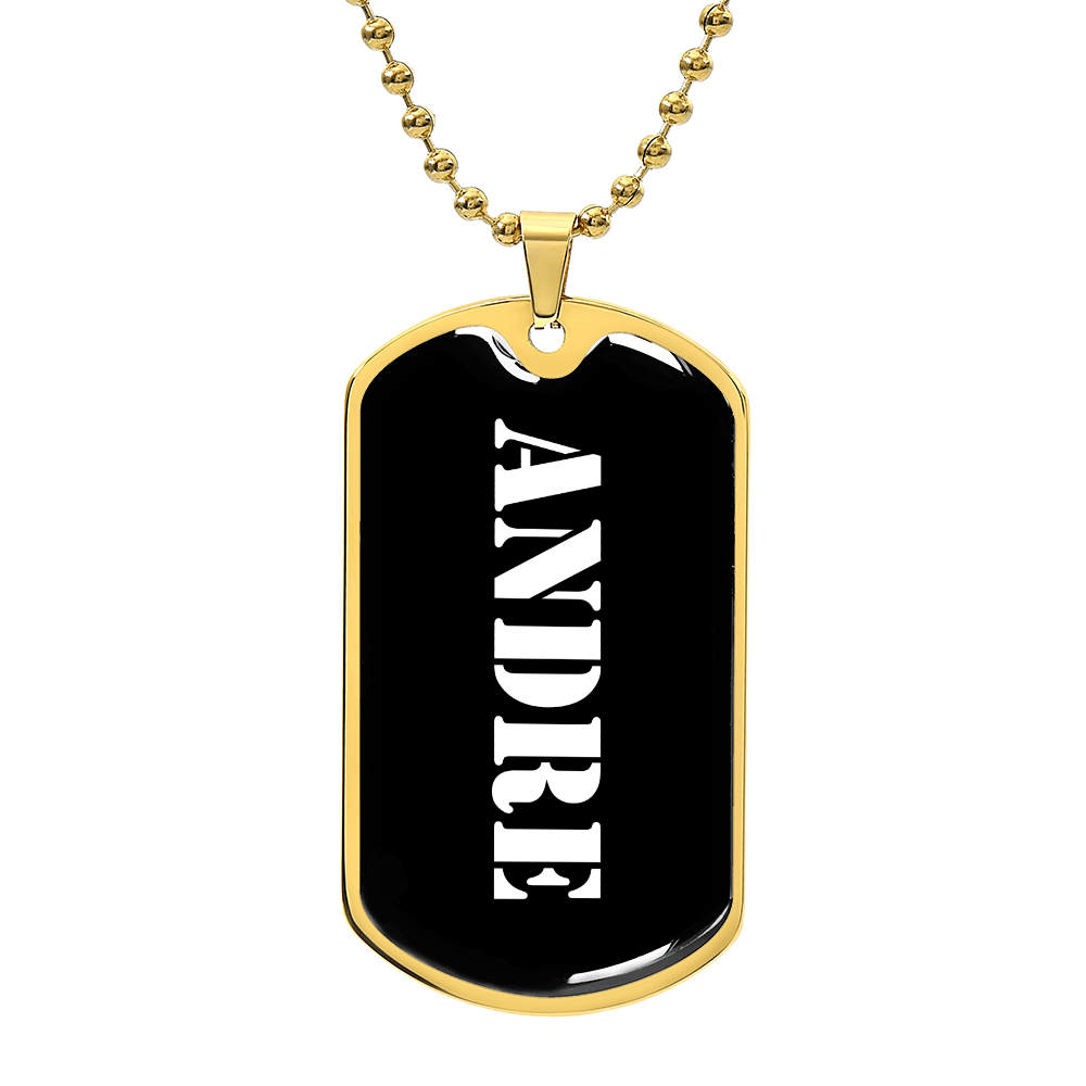 Andre v3 - 18k Gold Finished Luxury Dog Tag Necklace
