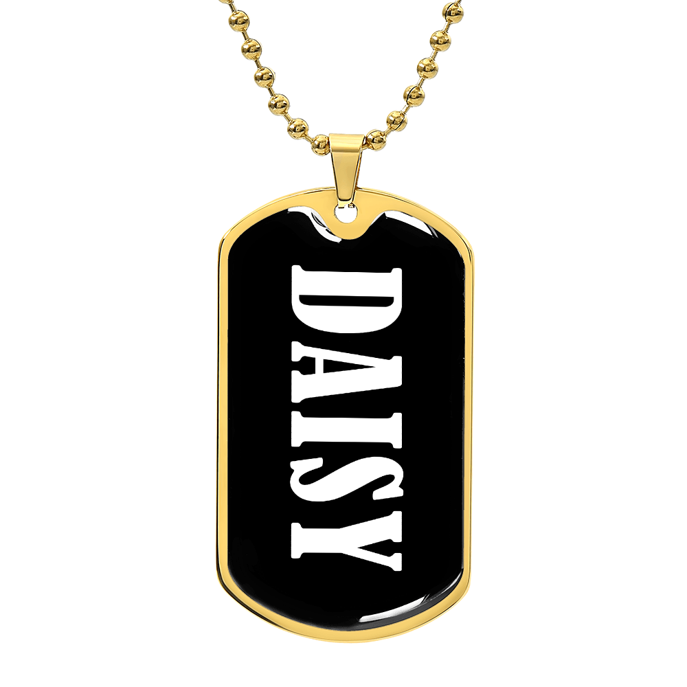 Daisy v01w - 18k Gold Finished Luxury Dog Tag Necklace