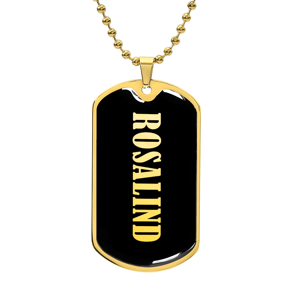 Rosalind v02 - 18k Gold Finished Luxury Dog Tag Necklace