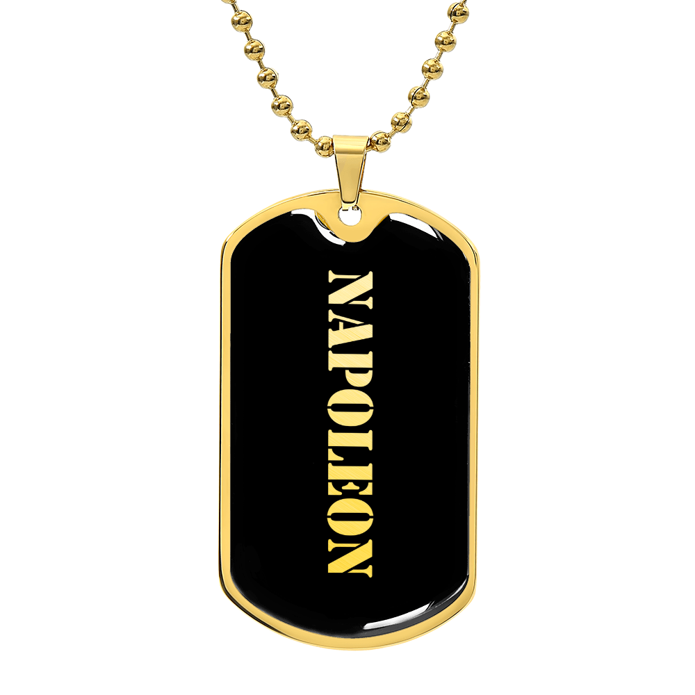 Napoleon v2 - 18k Gold Finished Luxury Dog Tag Necklace