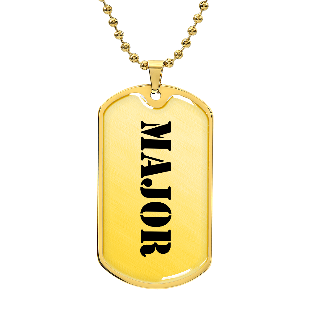 Major - 18k Gold Finished Luxury Dog Tag Necklace