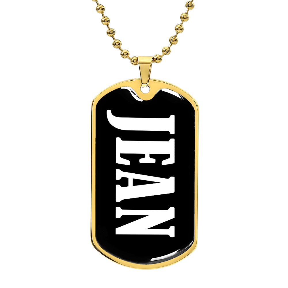Jean v01w - 18k Gold Finished Luxury Dog Tag Necklace