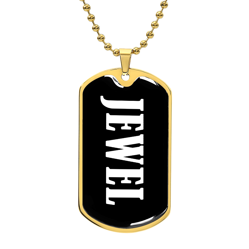 Jewel v03 - 18k Gold Finished Luxury Dog Tag Necklace
