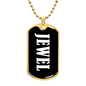 Jewel v03 - 18k Gold Finished Luxury Dog Tag Necklace