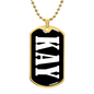 Kay v01w - 18k Gold Finished Luxury Dog Tag Necklace