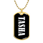 Tasha v03 - 18k Gold Finished Luxury Dog Tag Necklace