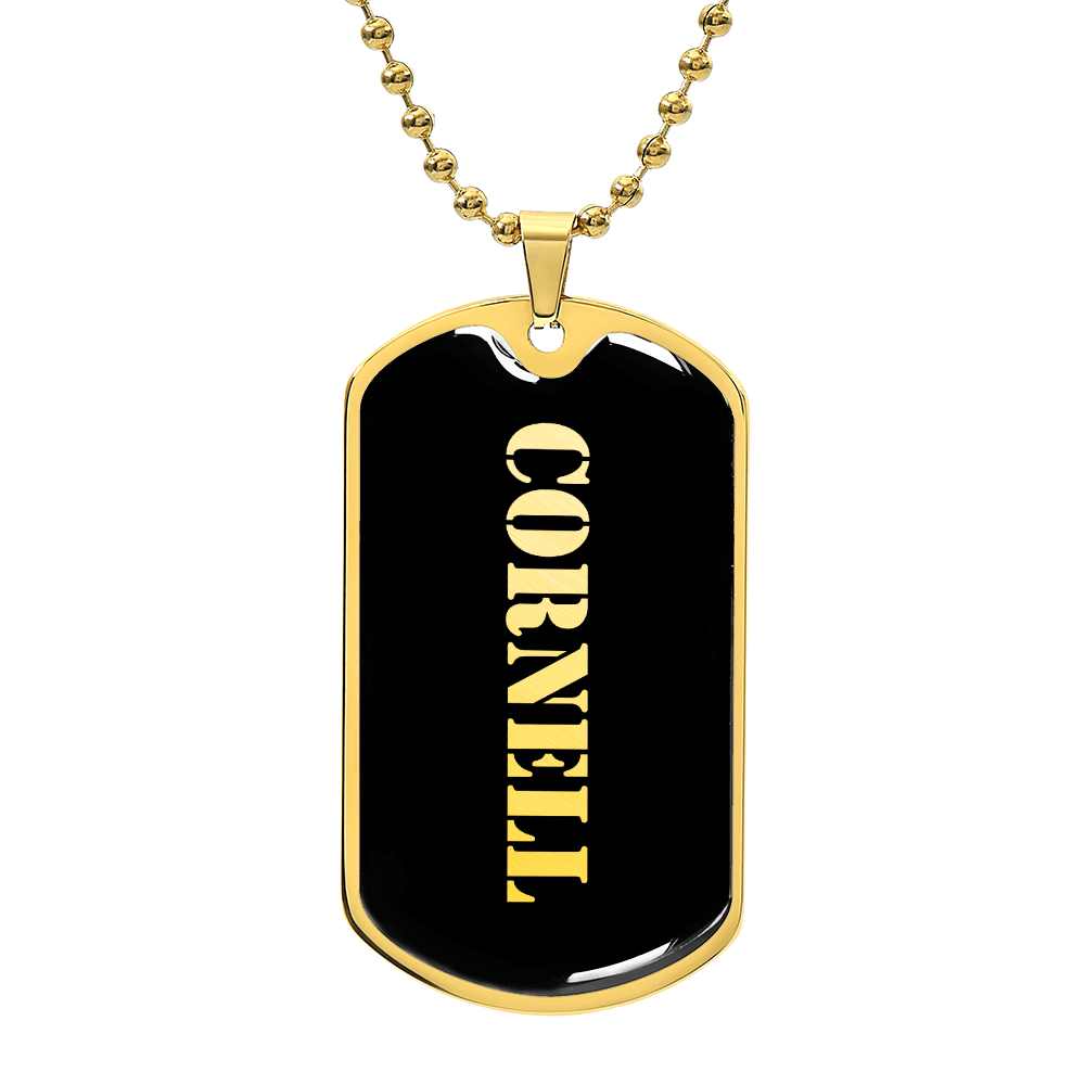 Cornell v2 - 18k Gold Finished Luxury Dog Tag Necklace