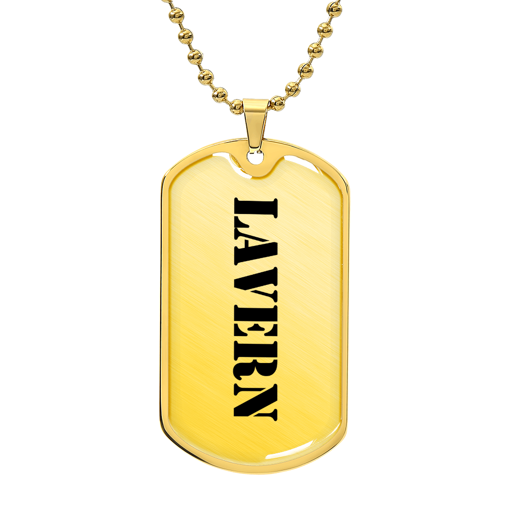 Lavern - 18k Gold Finished Luxury Dog Tag Necklace