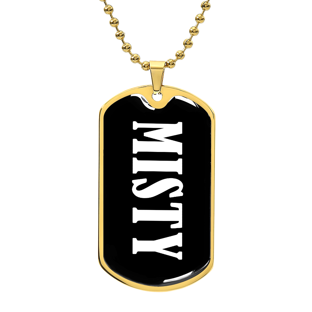 Misty v01w - 18k Gold Finished Luxury Dog Tag Necklace