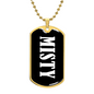 Misty v01w - 18k Gold Finished Luxury Dog Tag Necklace