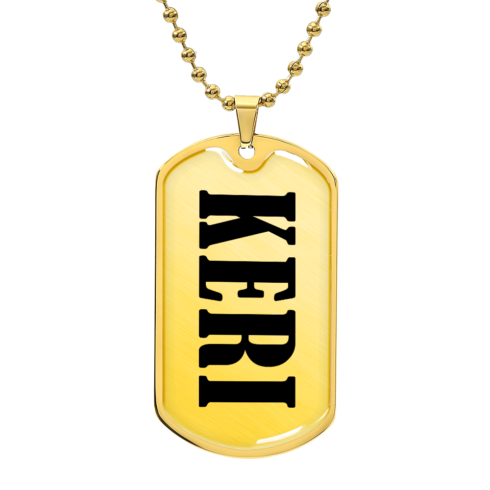 Keri v01 - 18k Gold Finished Luxury Dog Tag Necklace