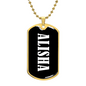 Alisha v03 - 18k Gold Finished Luxury Dog Tag Necklace