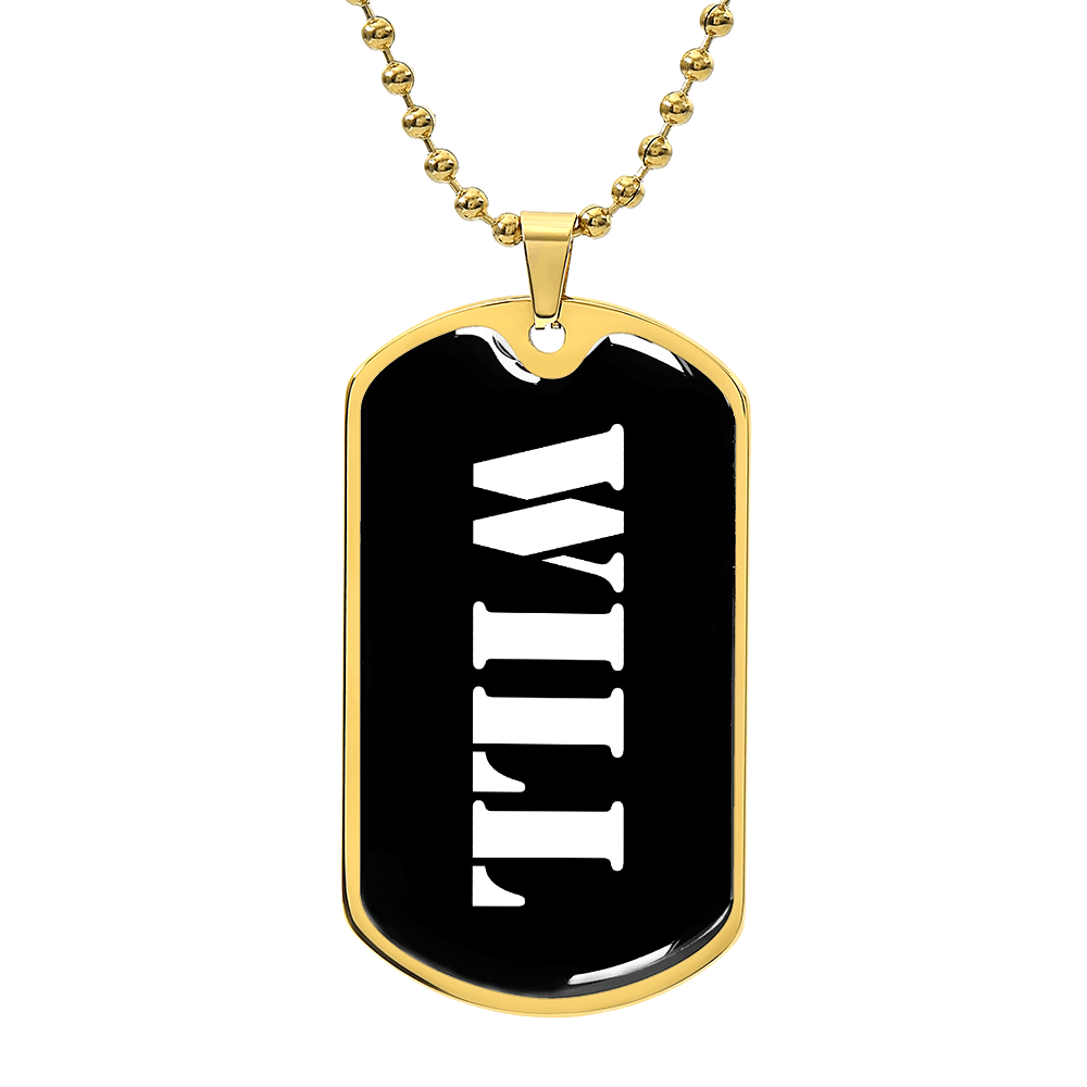 Will v3 - 18k Gold Finished Luxury Dog Tag Necklace