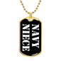 Navy Niece v3 - 18k Gold Finished Luxury Dog Tag Necklace