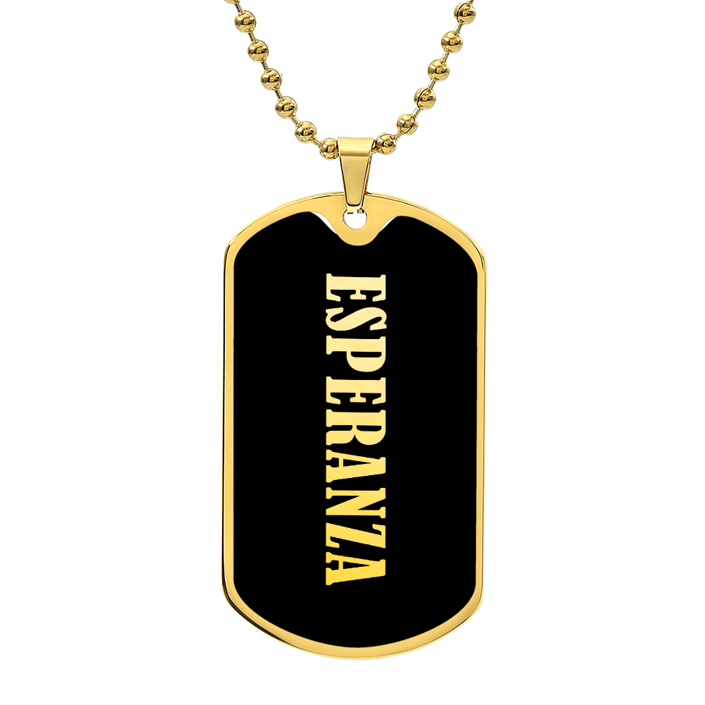 Esperanza v02 - 18k Gold Finished Luxury Dog Tag Necklace