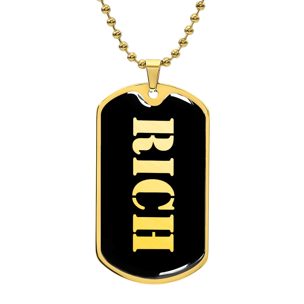 Rich v2 - 18k Gold Finished Luxury Dog Tag Necklace