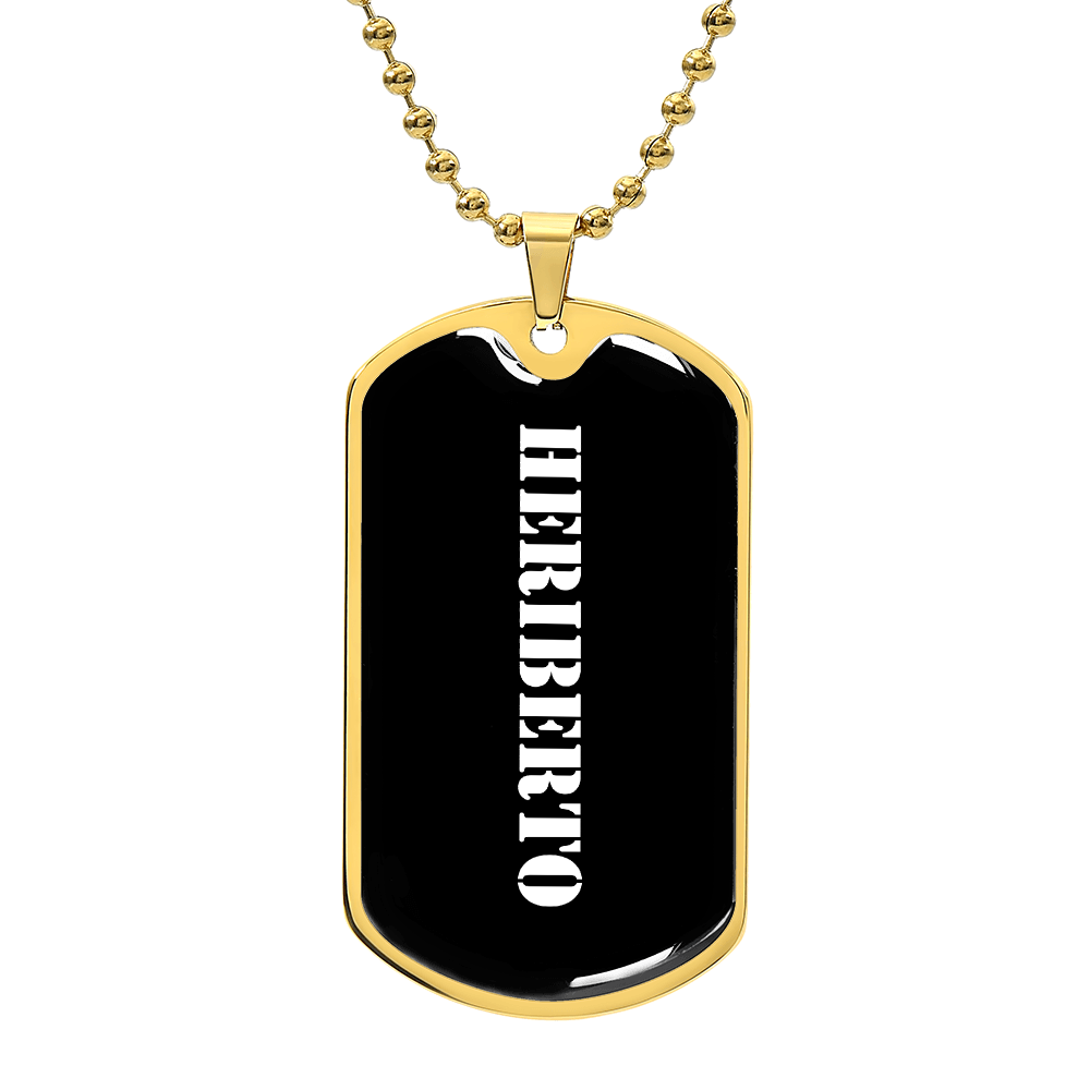 Heriberto v3 - 18k Gold Finished Luxury Dog Tag Necklace