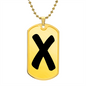 Initial X v1b - 18k Gold Finished Luxury Dog Tag Necklace