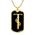 Initial T v001-32 - 18k Gold Finished Luxury Dog Tag Necklace