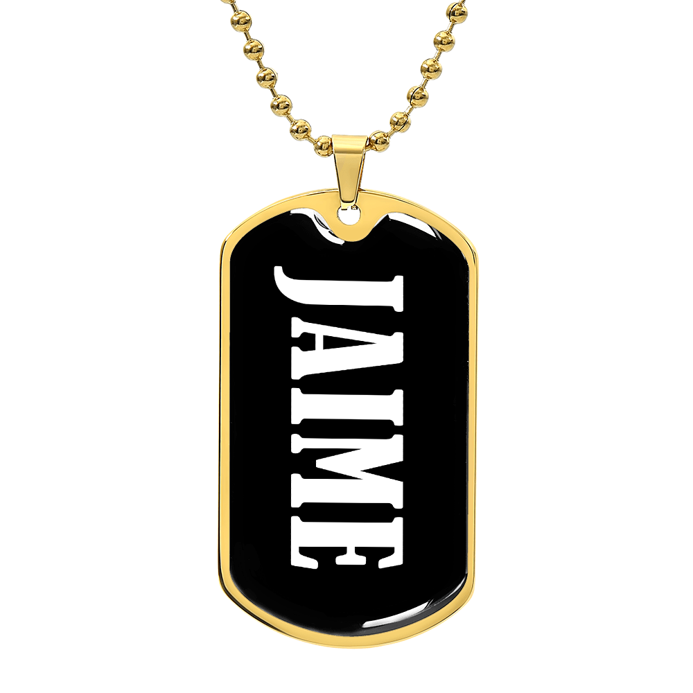 Jaime v03 - 18k Gold Finished Luxury Dog Tag Necklace