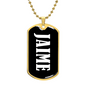 Jaime v03 - 18k Gold Finished Luxury Dog Tag Necklace