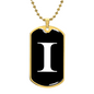 Initial I v3a - 18k Gold Finished Luxury Dog Tag Necklace