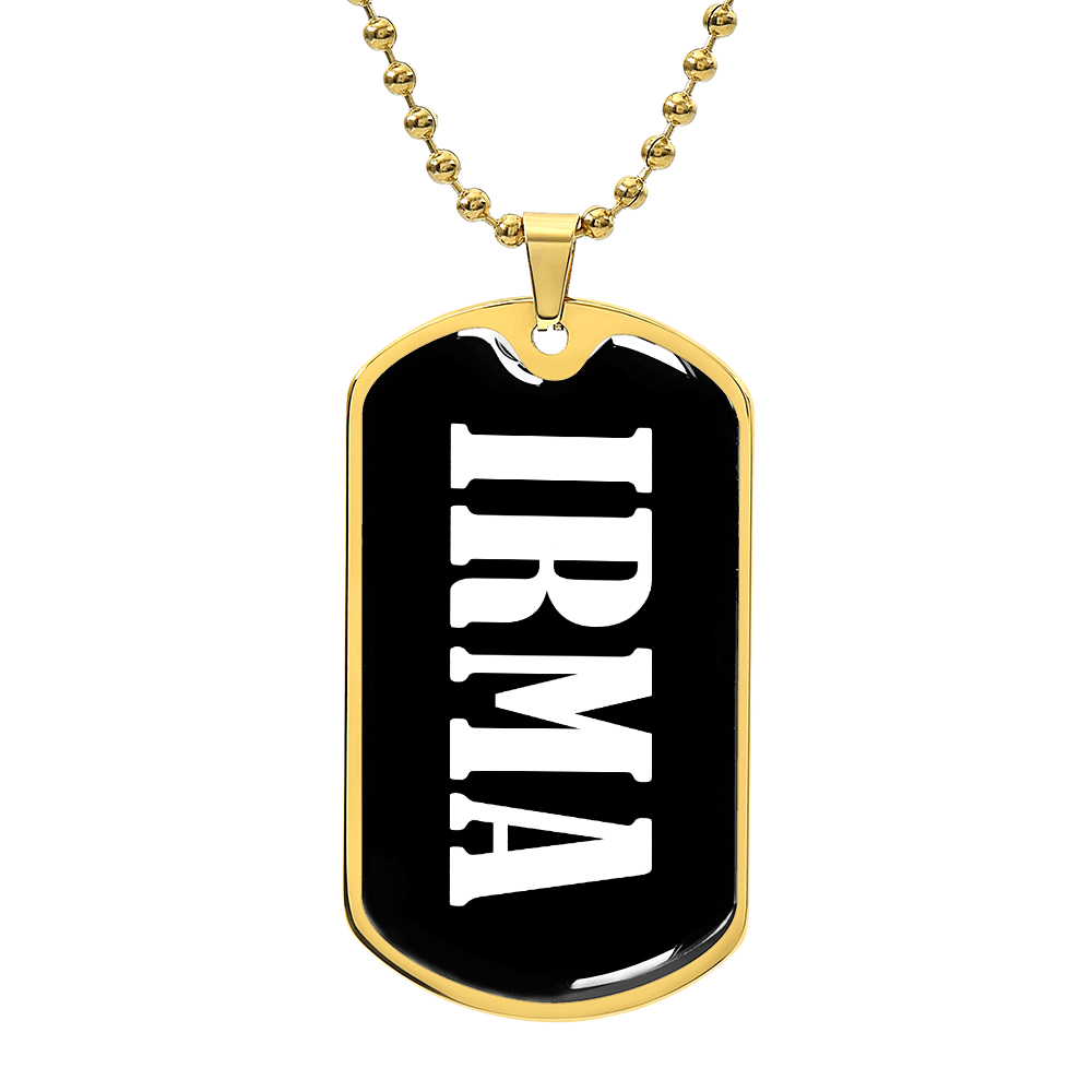 Irma v01w - 18k Gold Finished Luxury Dog Tag Necklace