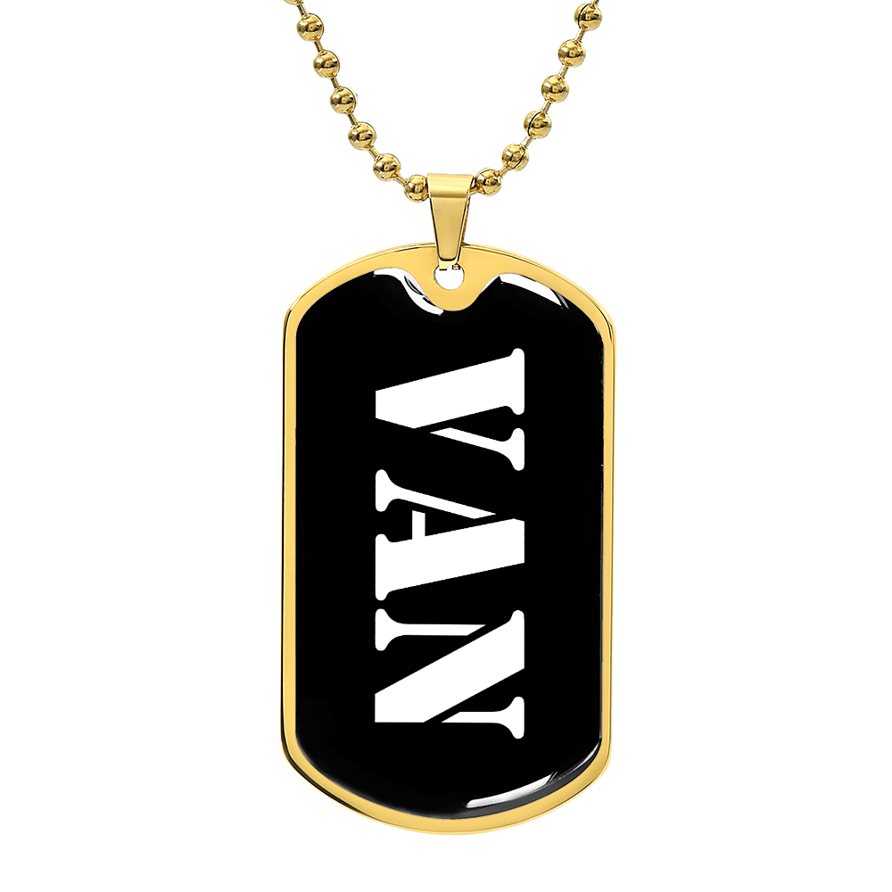 Van v3 - 18k Gold Finished Luxury Dog Tag Necklace
