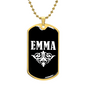 Emma v03a - 18k Gold Finished Luxury Dog Tag Necklace