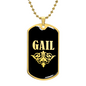 Gail v02a - 18k Gold Finished Luxury Dog Tag Necklace