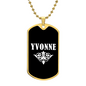Yvonne v03a - 18k Gold Finished Luxury Dog Tag Necklace