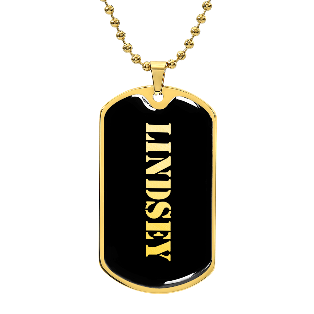 Lindsey v2 - 18k Gold Finished Luxury Dog Tag Necklace