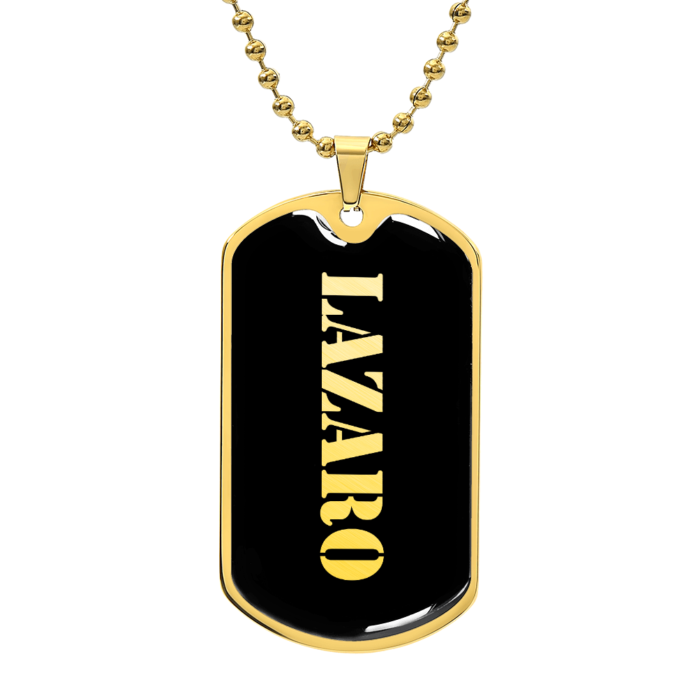 Lazaro v2 - 18k Gold Finished Luxury Dog Tag Necklace