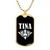 Tina v03a - 18k Gold Finished Luxury Dog Tag Necklace