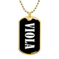 Viola v01w - 18k Gold Finished Luxury Dog Tag Necklace