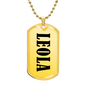 Leola v01 - 18k Gold Finished Luxury Dog Tag Necklace