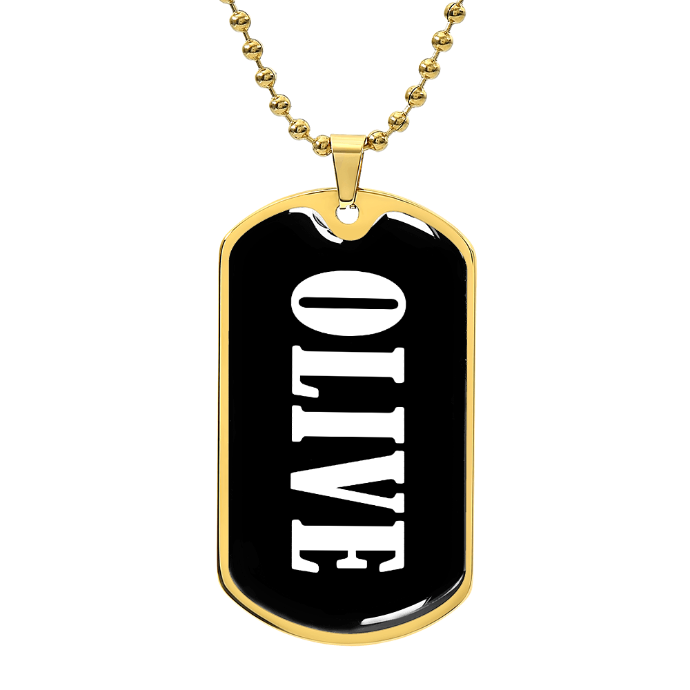 Olive v03 - 18k Gold Finished Luxury Dog Tag Necklace