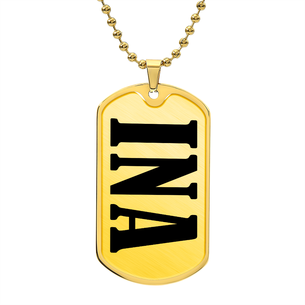 Ina v01 - 18k Gold Finished Luxury Dog Tag Necklace