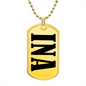 Ina v01 - 18k Gold Finished Luxury Dog Tag Necklace