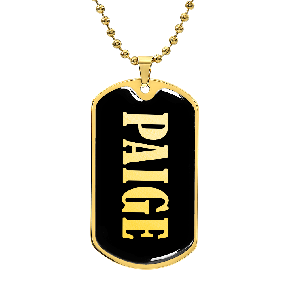 Paige v02 - 18k Gold Finished Luxury Dog Tag Necklace