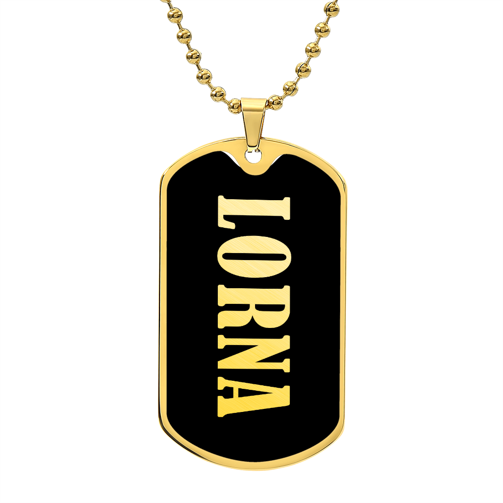 Lorna v02 - 18k Gold Finished Luxury Dog Tag Necklace
