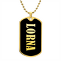 Lorna v02 - 18k Gold Finished Luxury Dog Tag Necklace
