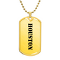 Houston - 18k Gold Finished Luxury Dog Tag Necklace