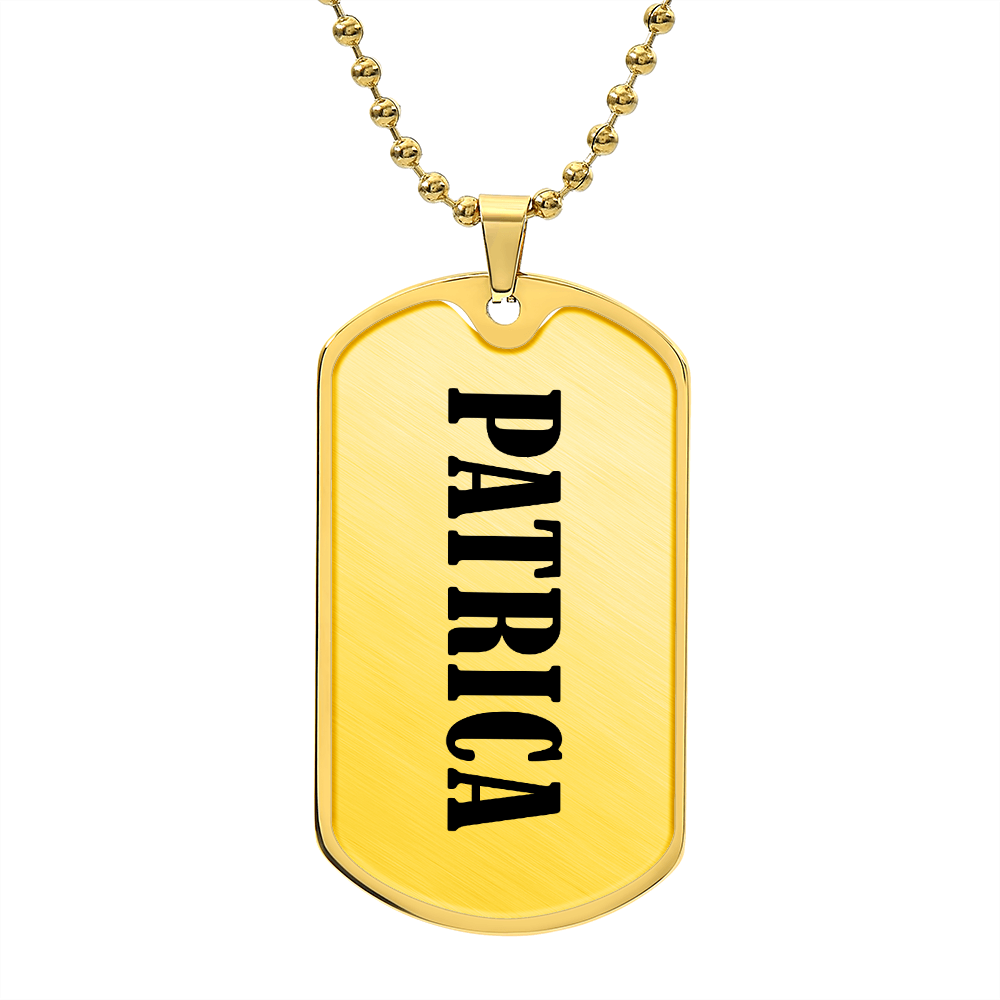 Patrica v01 - 18k Gold Finished Luxury Dog Tag Necklace