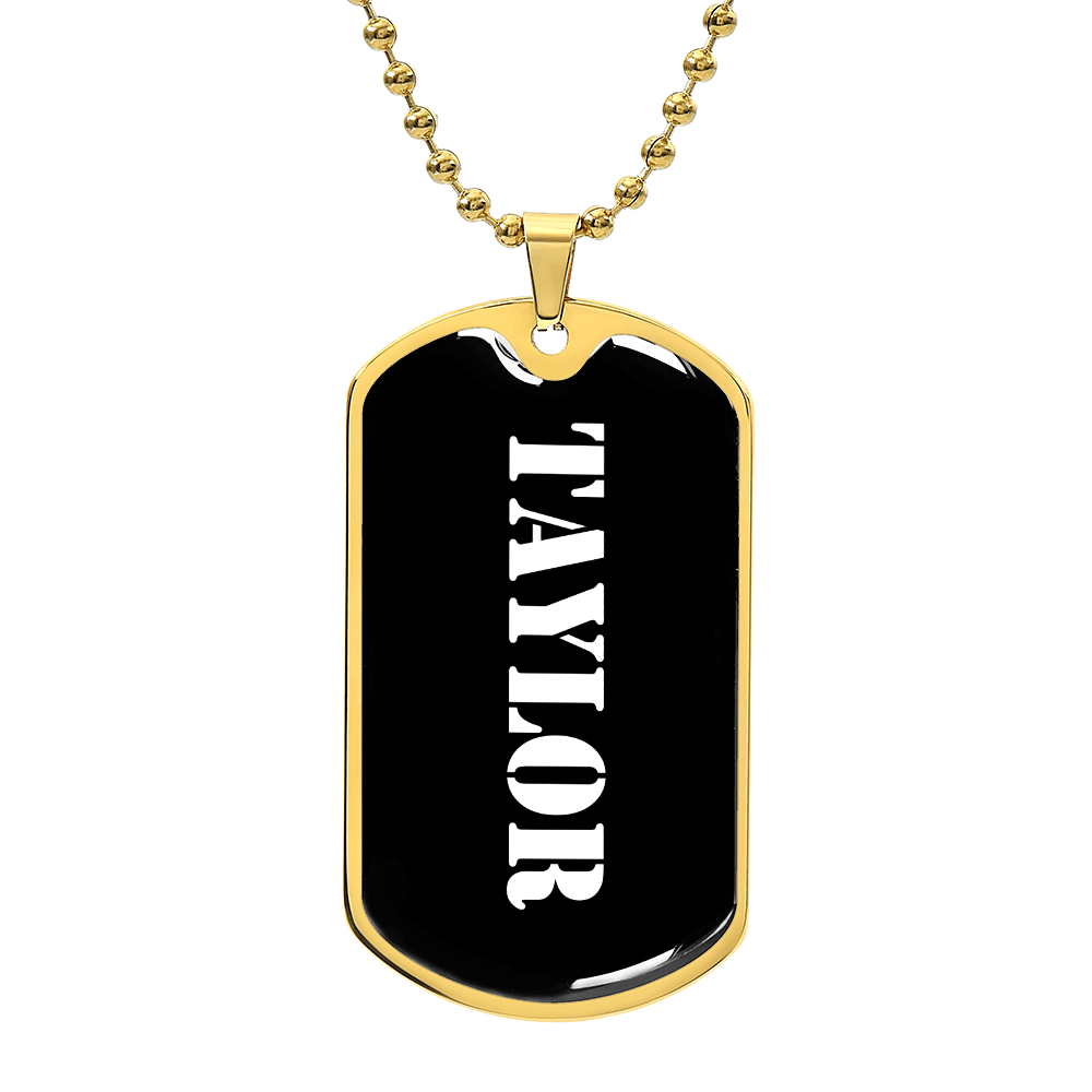 Taylor v3 - 18k Gold Finished Luxury Dog Tag Necklace