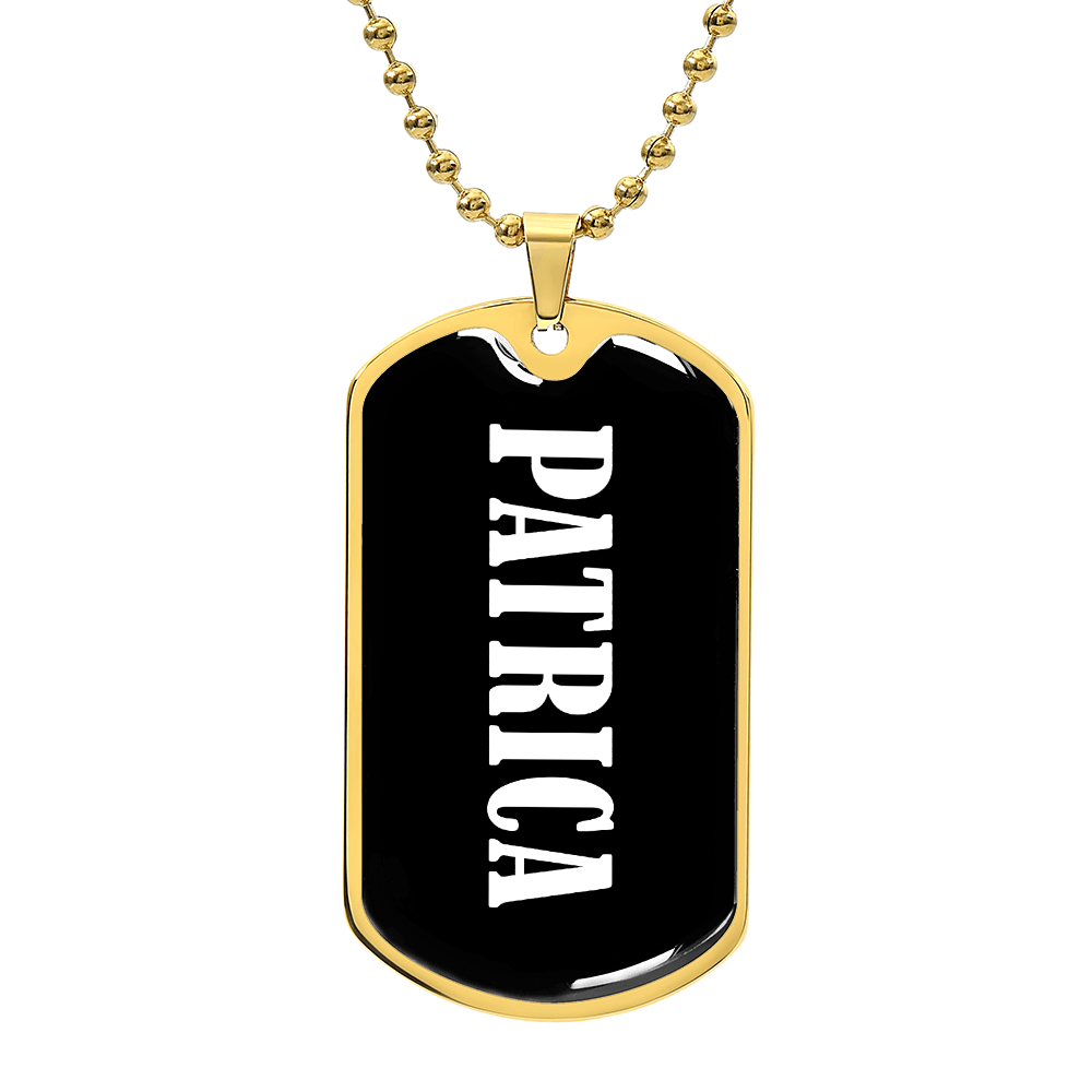 Patrica v03 - 18k Gold Finished Luxury Dog Tag Necklace