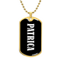 Patrica v03 - 18k Gold Finished Luxury Dog Tag Necklace