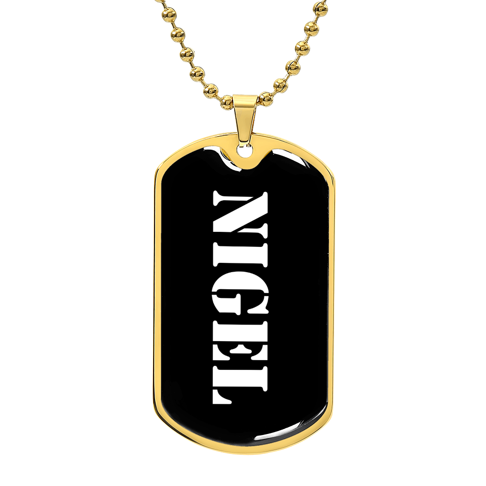 Nigel v3 - 18k Gold Finished Luxury Dog Tag Necklace