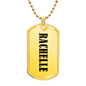 Rachelle v01 - 18k Gold Finished Luxury Dog Tag Necklace